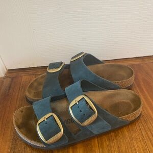 Birkenstock Arizona Big Buckle Women's Shoes Dark Teal Nubuck